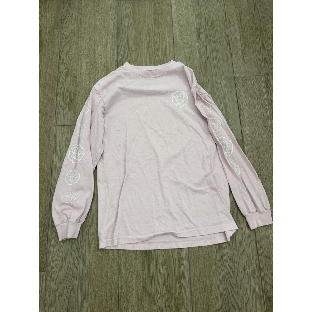 Spitfire Pink Logo Graphic Long Sleeve Crew Neck T-Shirt Mens Size M